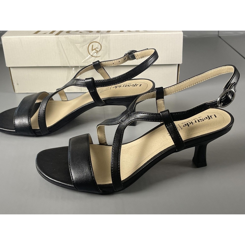 LifeStride Sandals Womens Size 7 Black Nolita Strappy Low Heel Comfort Shoes - Picture 5 of 10